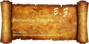 Borovics Zdenka névjegykártya